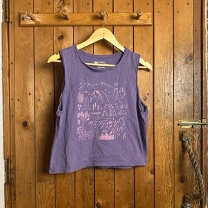 Parks Project Cropped Sleevless/Tank Top with National Park Landmarks in Purple